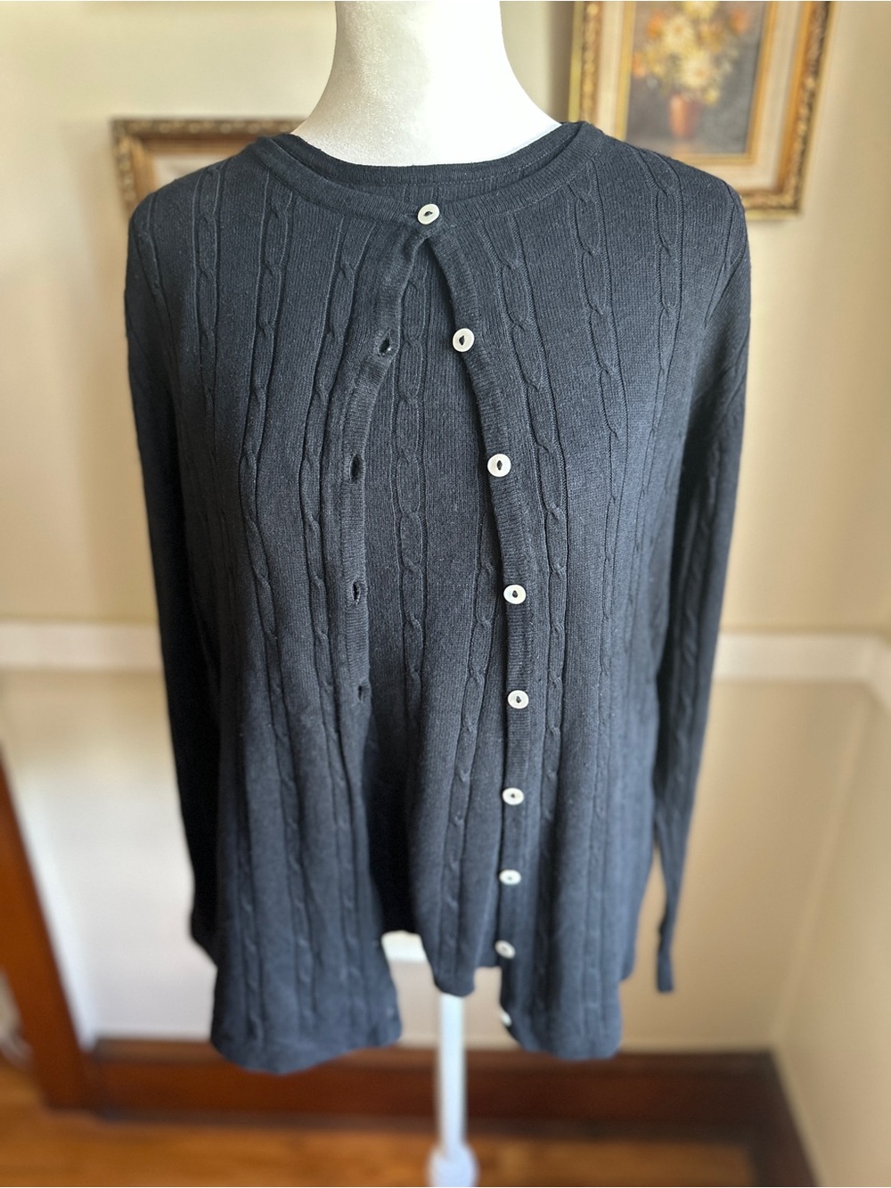 Patchington Silk & Cashmere Cable Knit Tank & Cardigan Set L